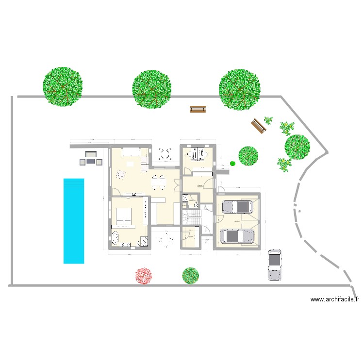 ba 4. Plan de 12 pièces et 177 m2