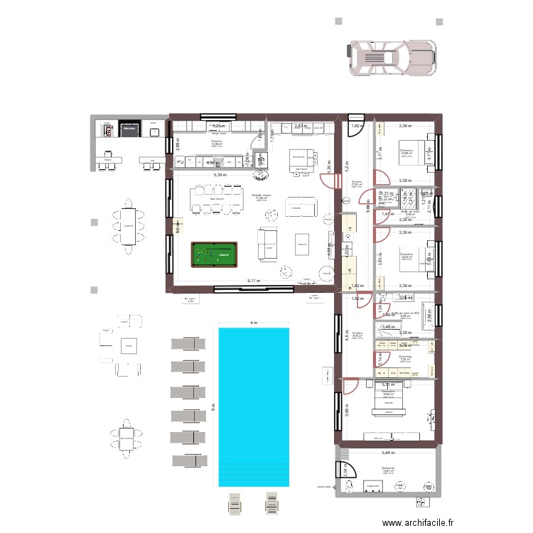 Coupiac garage 5. Plan de 12 pièces et 191 m2