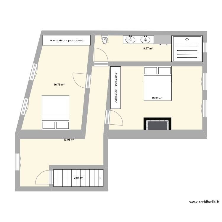 nouvelle maison. Plan de 5 pièces et 63 m2