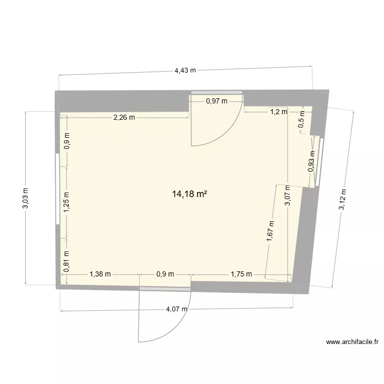 MALIKA. Plan de 1 et 14 m² MALIKA. Plan de 1 et 14 m²