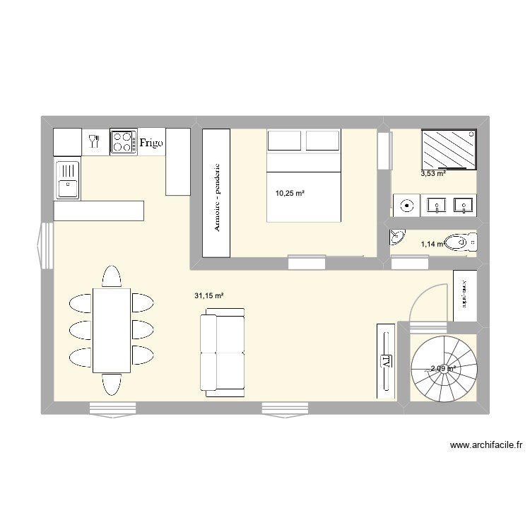 Marivaux. Plan de 0 pièce et 0 m2