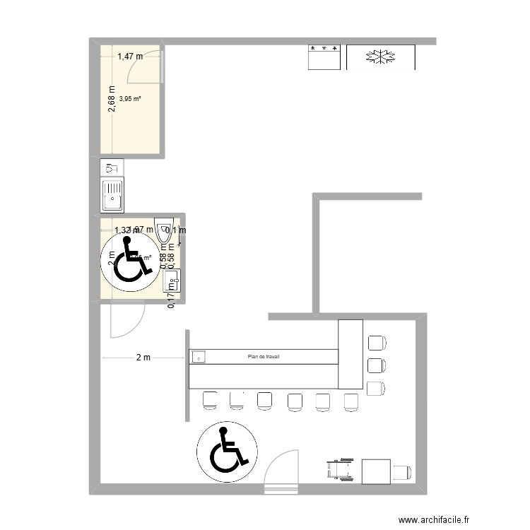 Taïchi SATO. Plan de 2 pièces et 8 m2