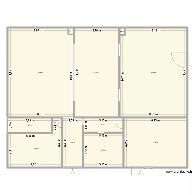 Salle des pendus - RDC. Plan de 11 et 416 m² Salle des pendus - RDC. Plan de 11 et 416 m²