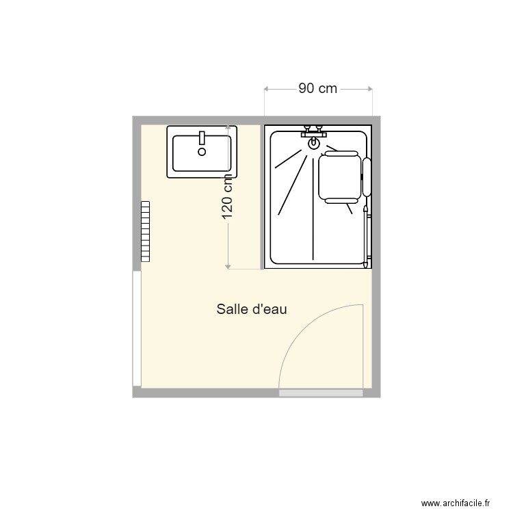 plan après travaux Grimoin. Plan de 1 pièce et 4 m2