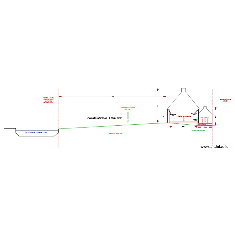 VU EN COUPE avant travaux. Plan de 0 pièce et 0 m2