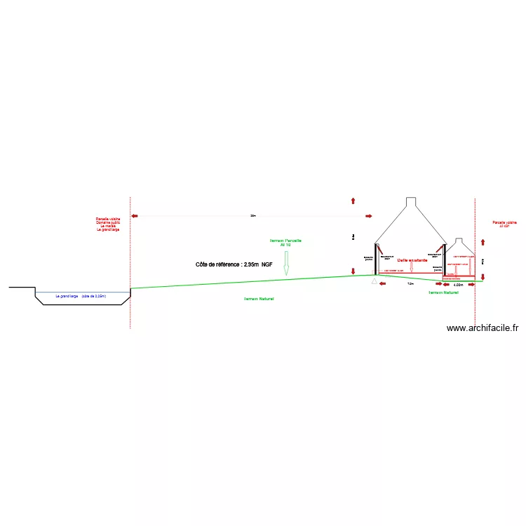VU EN COUPE avant travaux. Plan de VU EN COUPE avant travaux. Plan de