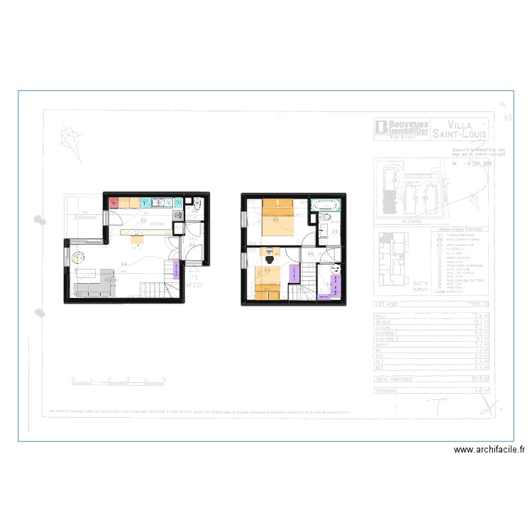 Appart complet. Plan de 0 pièce et 0 m2