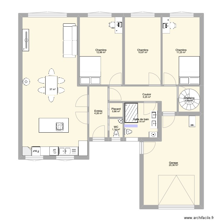 28 villa de l'aigle . Plan de 11 pièces et 111 m2