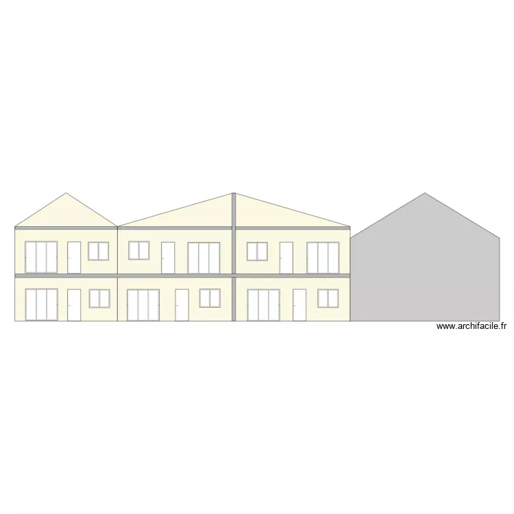 plan façade T2+T3. Plan de plan façade T2+T3. Plan de