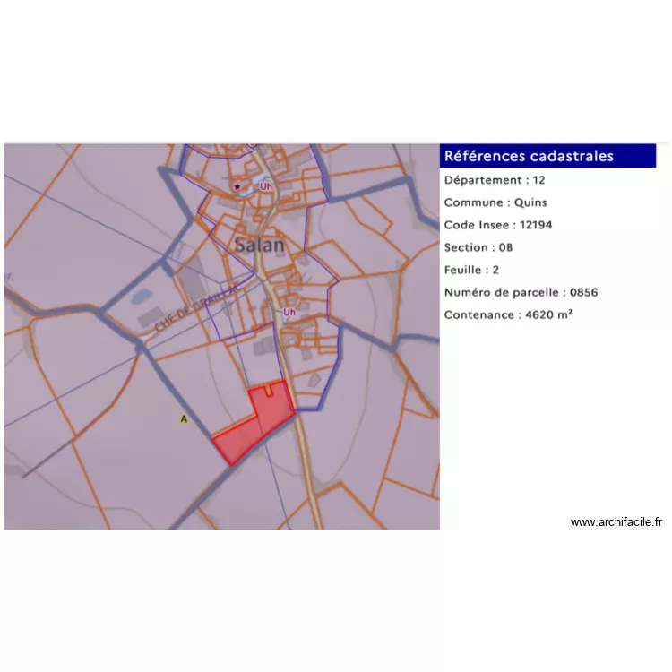 cadastre de SALAN. Plan de 