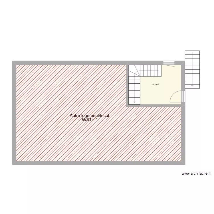 R+1 LAMORGESE. Plan de 2  et 76 m²