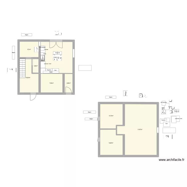 Csuisin3. Plan de 9  et 100 m²
