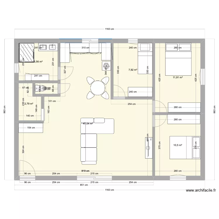 Durfort House. Plan de 