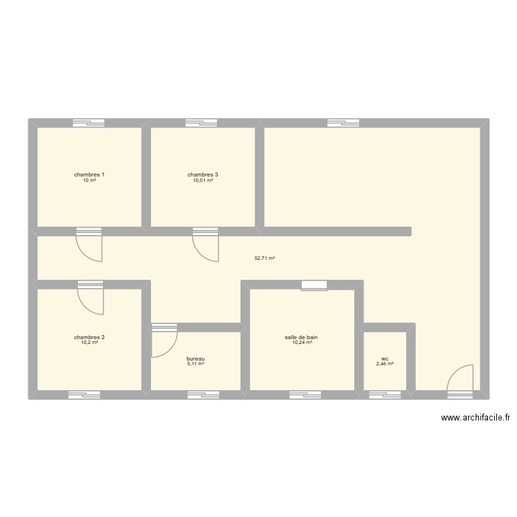 maison. Plan de 7 pièces et 101 m2