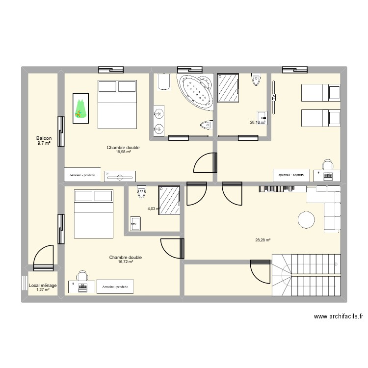Futur projet 3. Plan de 7 pièces et 108 m2