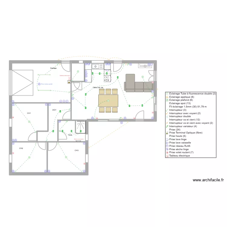 CYNTHIA BAHUAUD. Plan de 8  et 103 m²