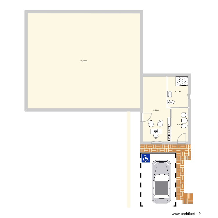 Maison Pablo. Plan de 4 pièces et 122 m2