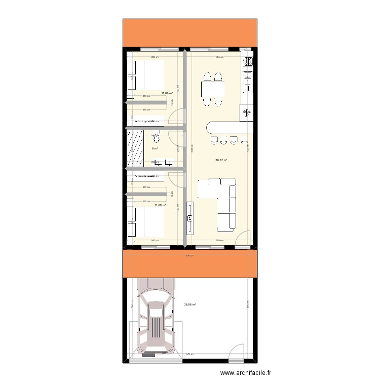 Casa_mini_Barra. Plan de 5 pièces et 105 m2