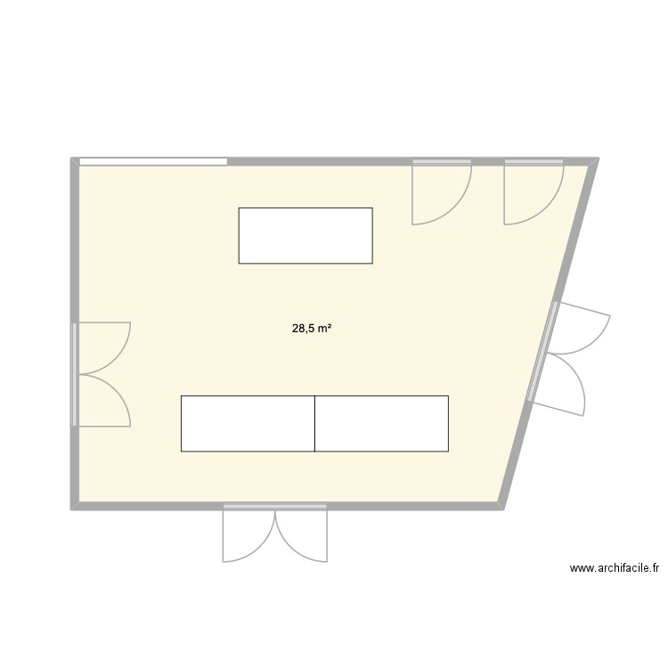 Hall. Plan de 1 pièce et 29 m2