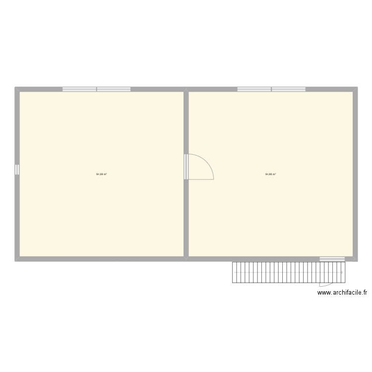 maison. Plan de 2 pièces et 190 m2