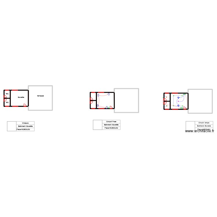 plan d'electricité buvette. archi facile. Plan de 11 pièces et 173 m2
