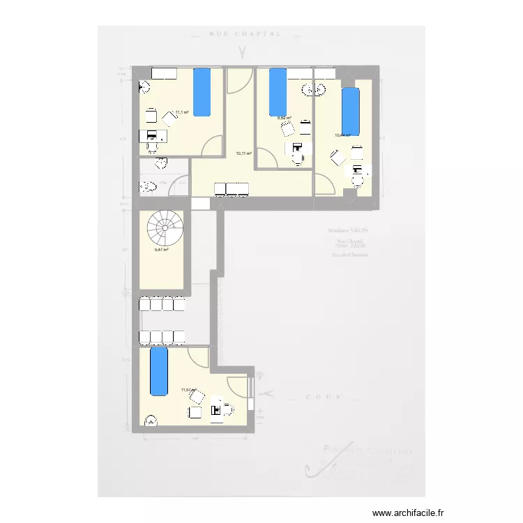Cabinet Chaptal. Plan de 