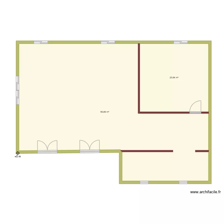 jor. Plan de 2  et 115 m²