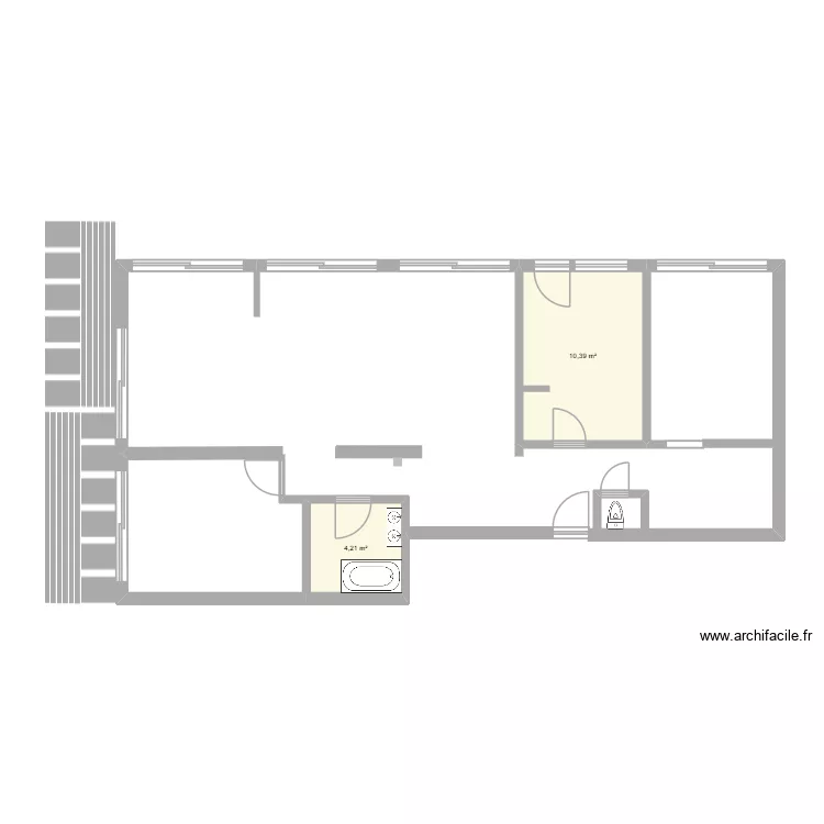 Sainte chapelle. Plan de 2  et 15 m²