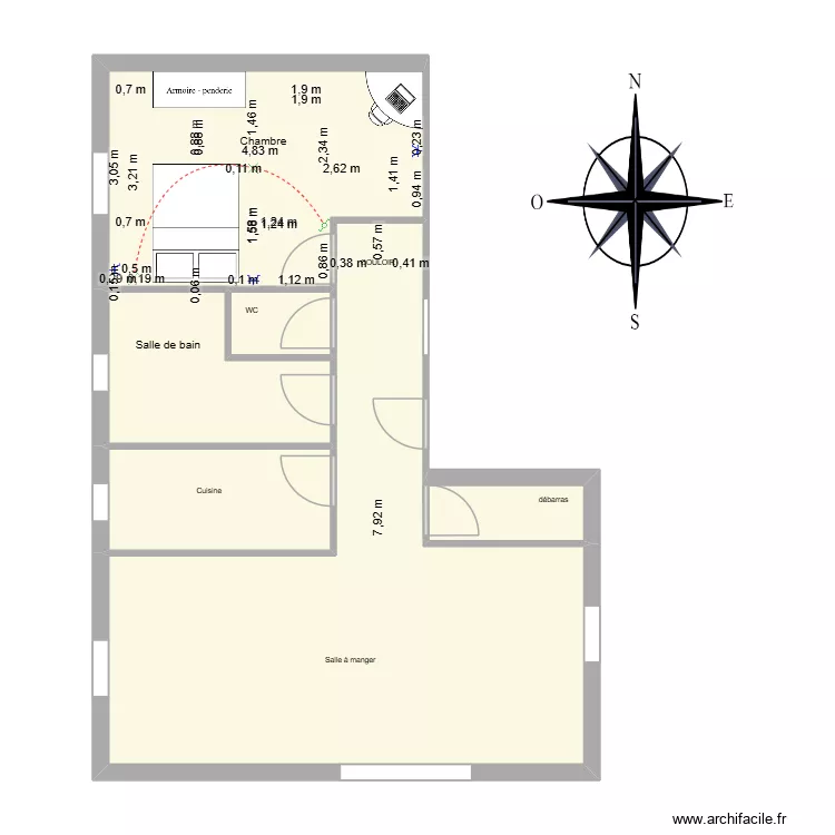 appartement f2 Thomas delobeau Matheo. Plan de 6 pièces et 65 m²