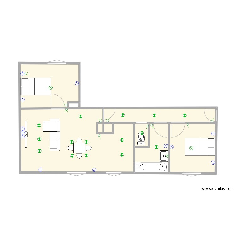 moustafa. Plan de 6 pièces et 38 m2