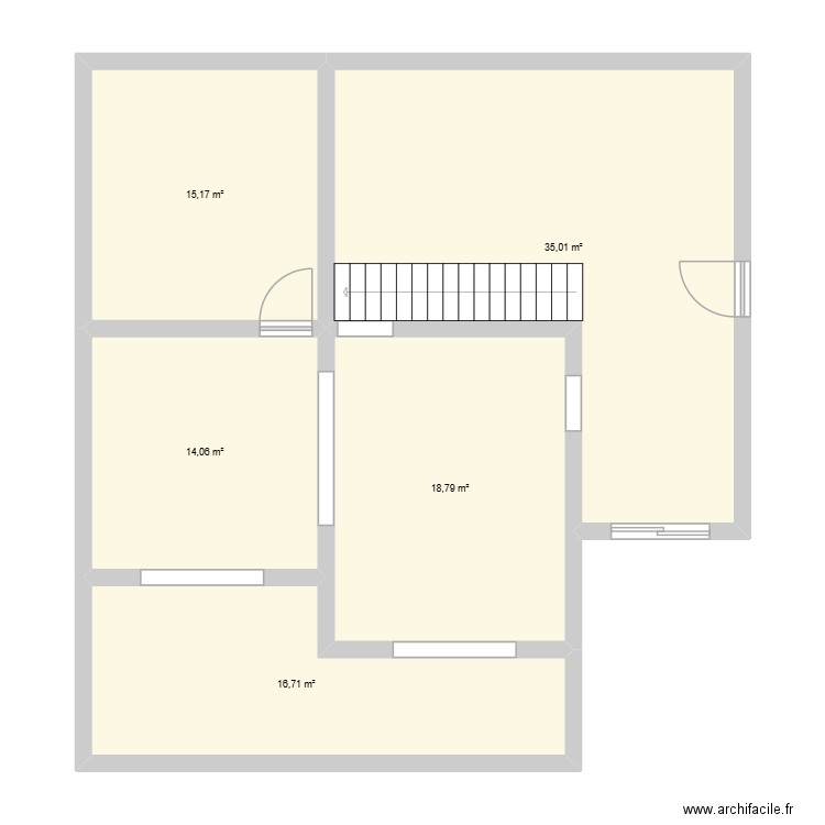 chauchat rdc. Plan de 5 pièces et 100 m2