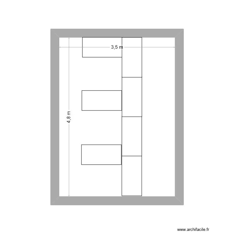buchstub papier marbr&eacute;. Plan de 1 pièce et 17 m²
