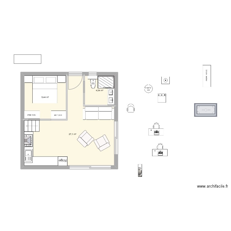 Mazot des Amoureux 2. Plan de 3 pièces et 41 m2
