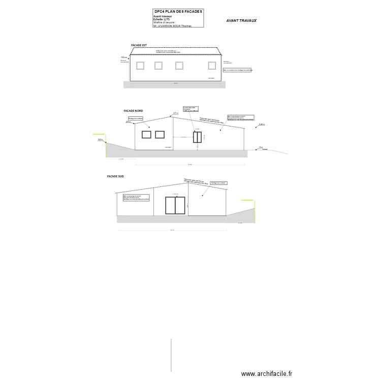 DPC3 PLAN EN COUPE OK OK APRES TRAVAUX 1 SDB EXTENSION. Plan de 0 pièce et 0 m2