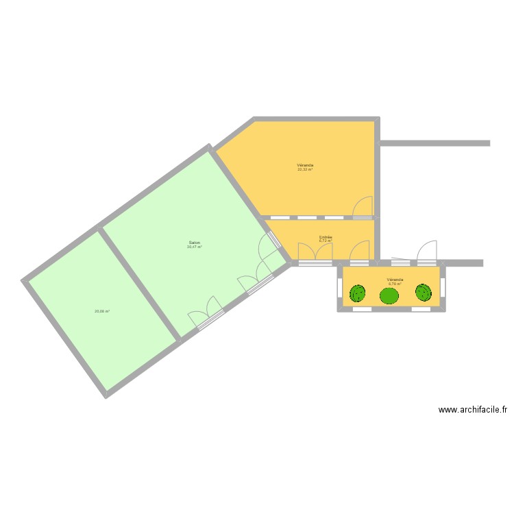 PLAN PC EXTENSION + PC GARAGE. Plan de 5 pièces et 86 m2