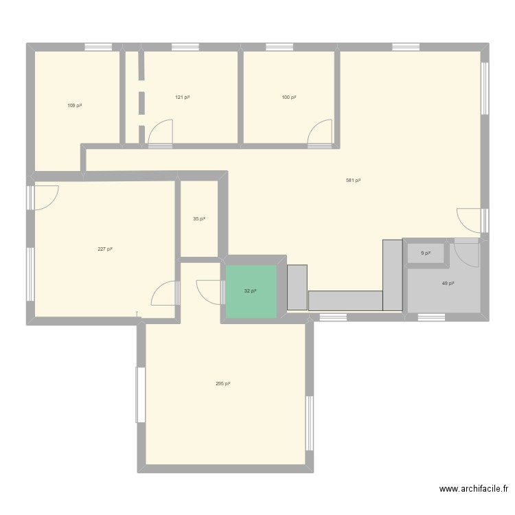 plan 2e. Plan de 10 pièces et 145 m2