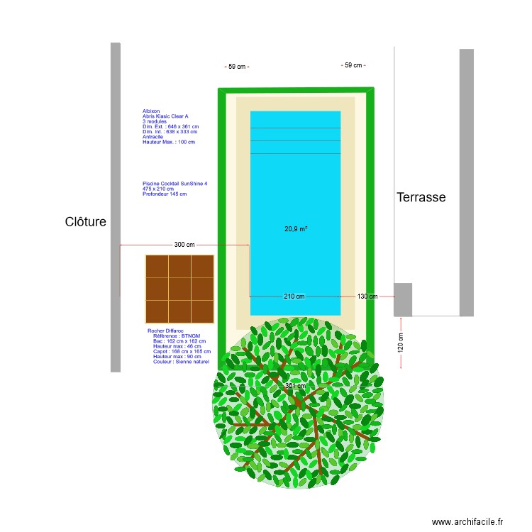 Emplacement piscine. Plan de 0 pièce et 0 m2
