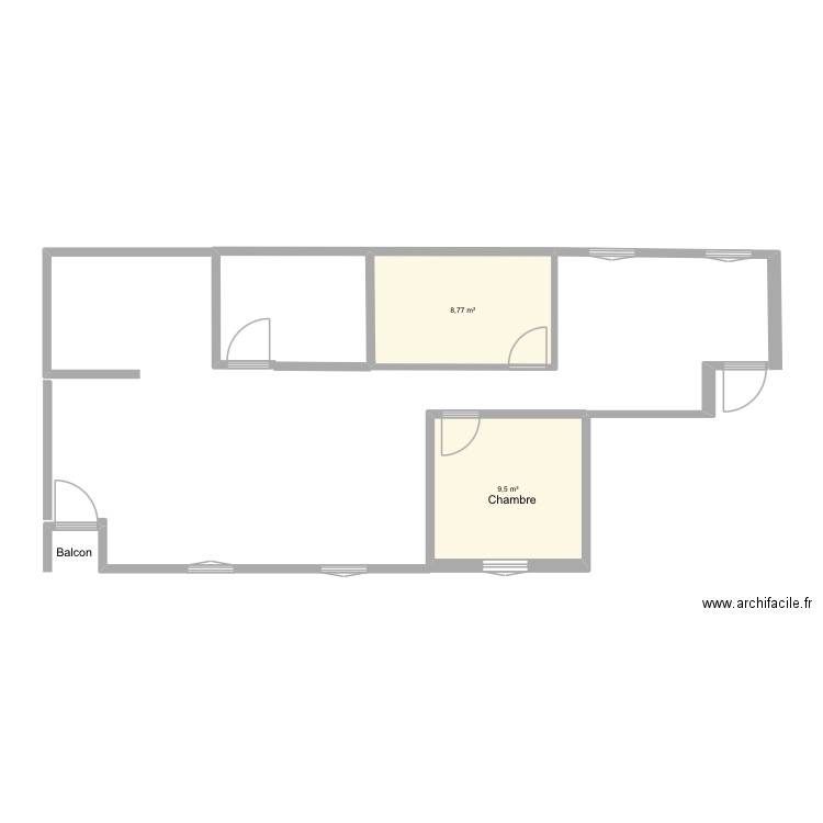5 copropriété. Plan de 2 pièces et 18 m2