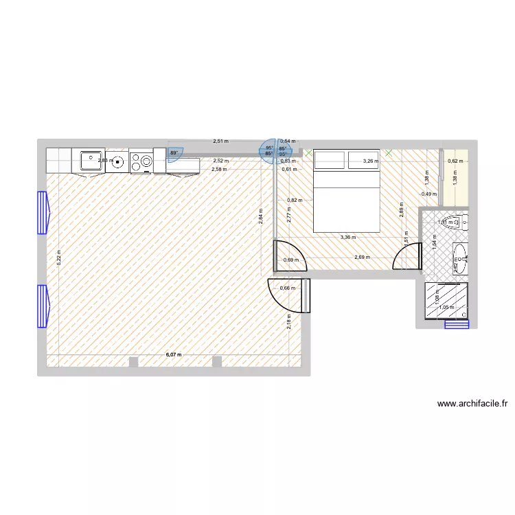 PETIT PUITS corrig&eacute; TER. Plan de 6  et 44 m²