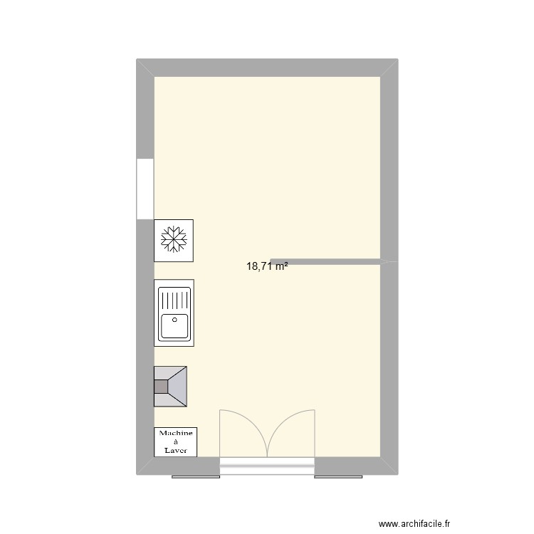 cuisine nantiat. Plan de 1 pièce et 19 m2