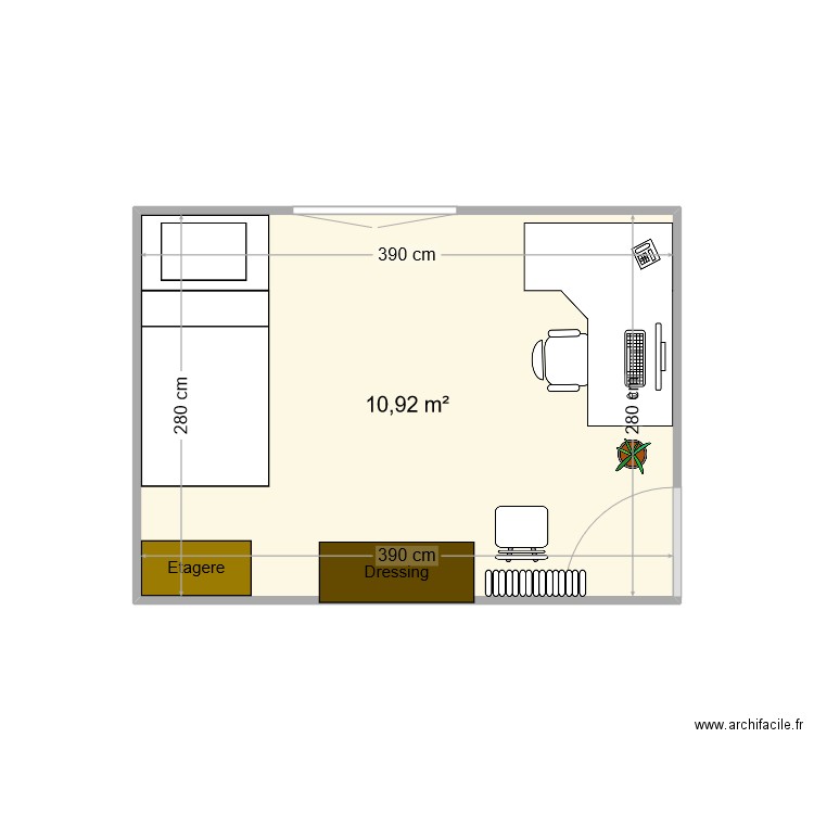 chambre actuelle eleane. Plan de 0 pièce et 0 m2