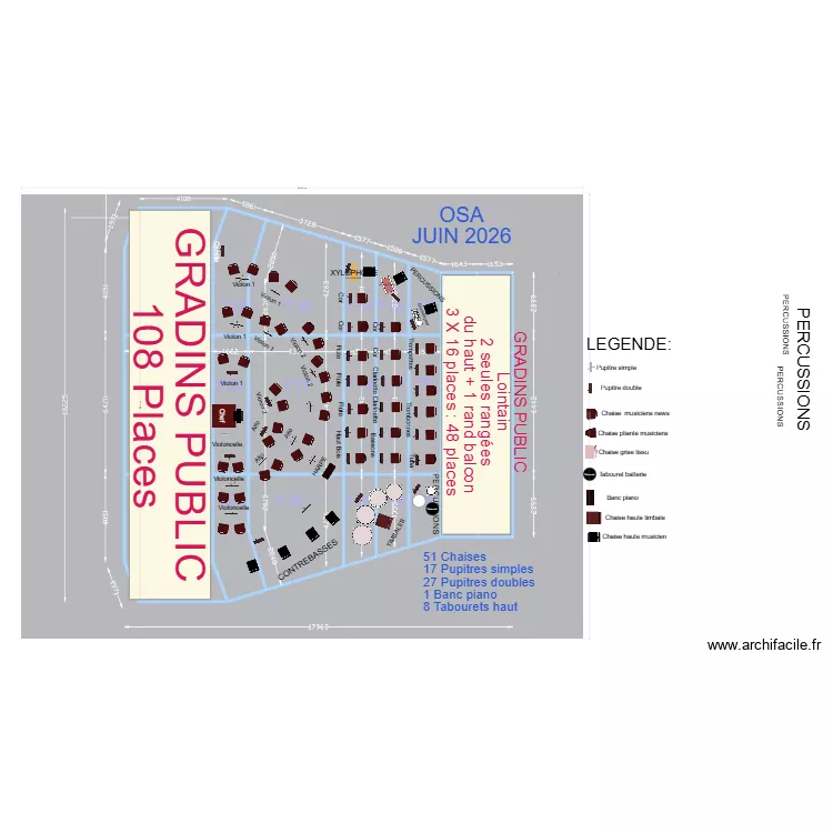 Plateau Symphonique Juin 2026. Plan de 