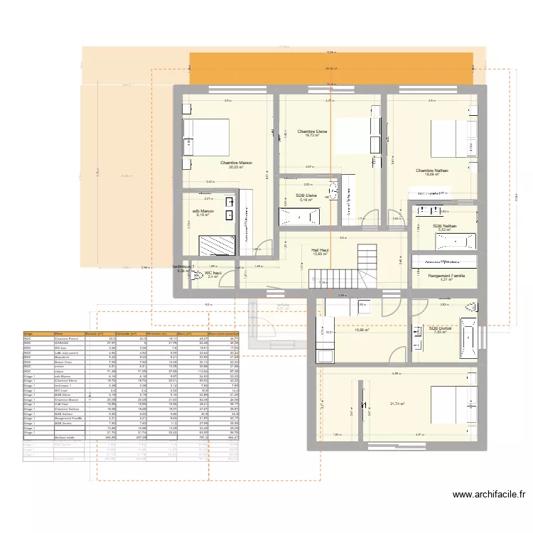chalet allos v6. Plan de 21 pièces et 285 m²