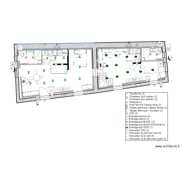 ECLAIRAGE DU T1 ET T2 . Plan de 0 pièce et 0 m2