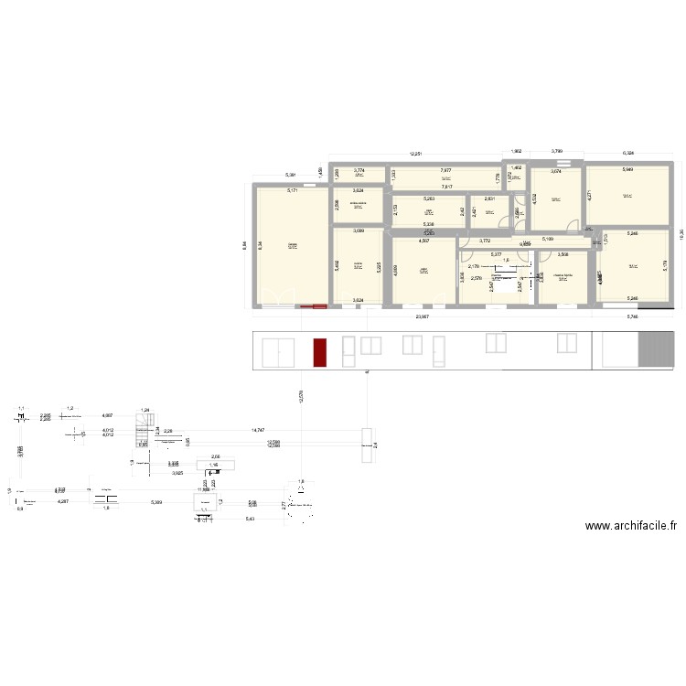 plan la gallière. Plan de 19 pièces et 251 m2