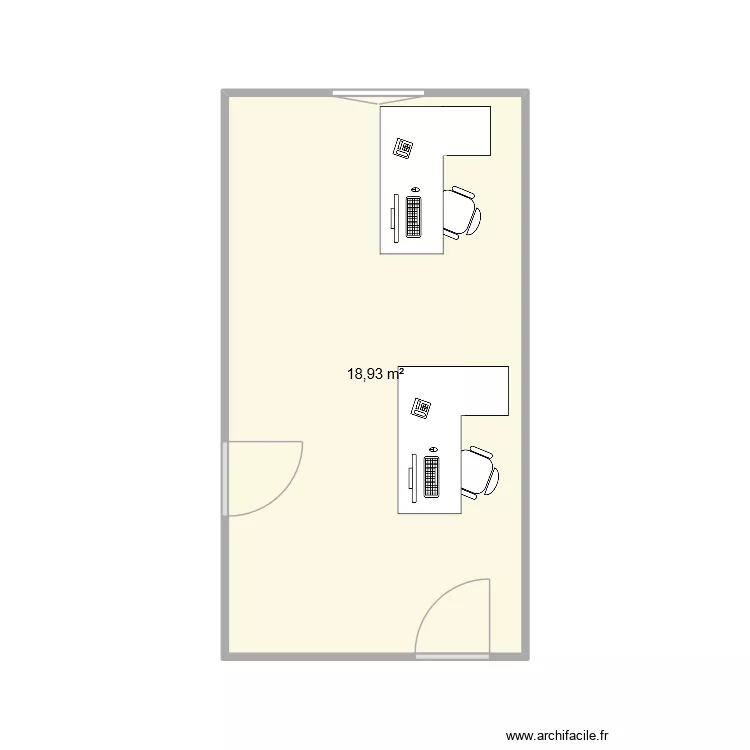 bureau moncey 3.15. Plan de 1  et 19 m²