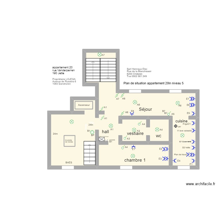 20LN LOJEGA. Plan de 3 pièces et 25 m2