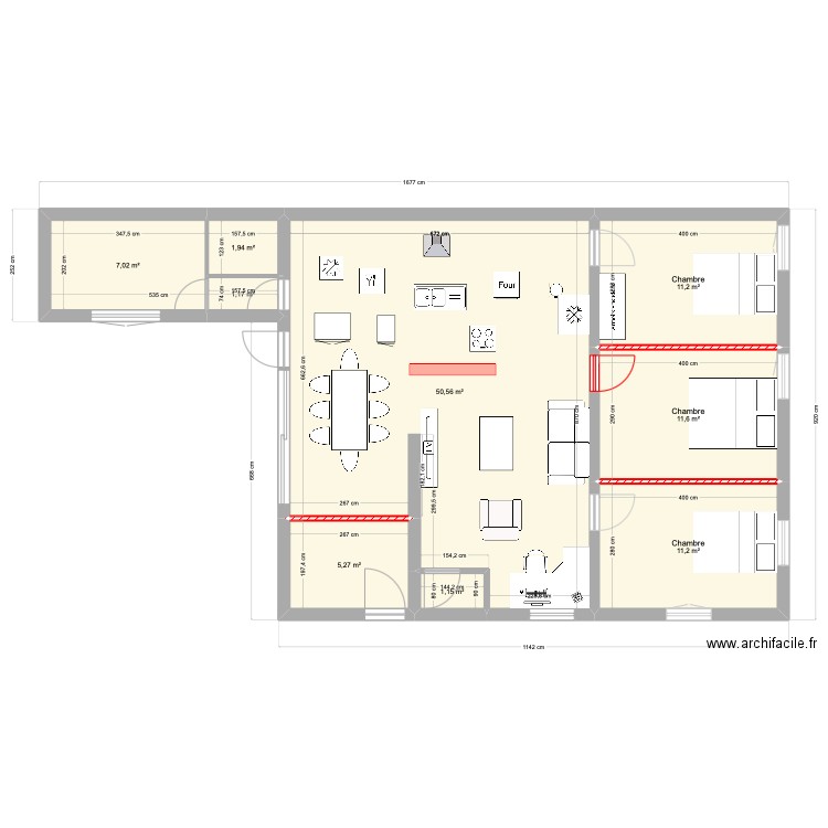 625 Coussette Projet 1. Plan de 9 pièces et 101 m2