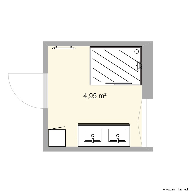 kwiateck2. Plan de 1 pièce et 5 m2