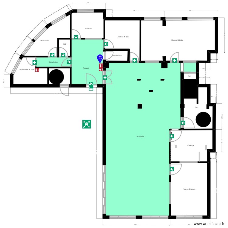 78C21G existant. Plan de 18 pièces et 207 m2